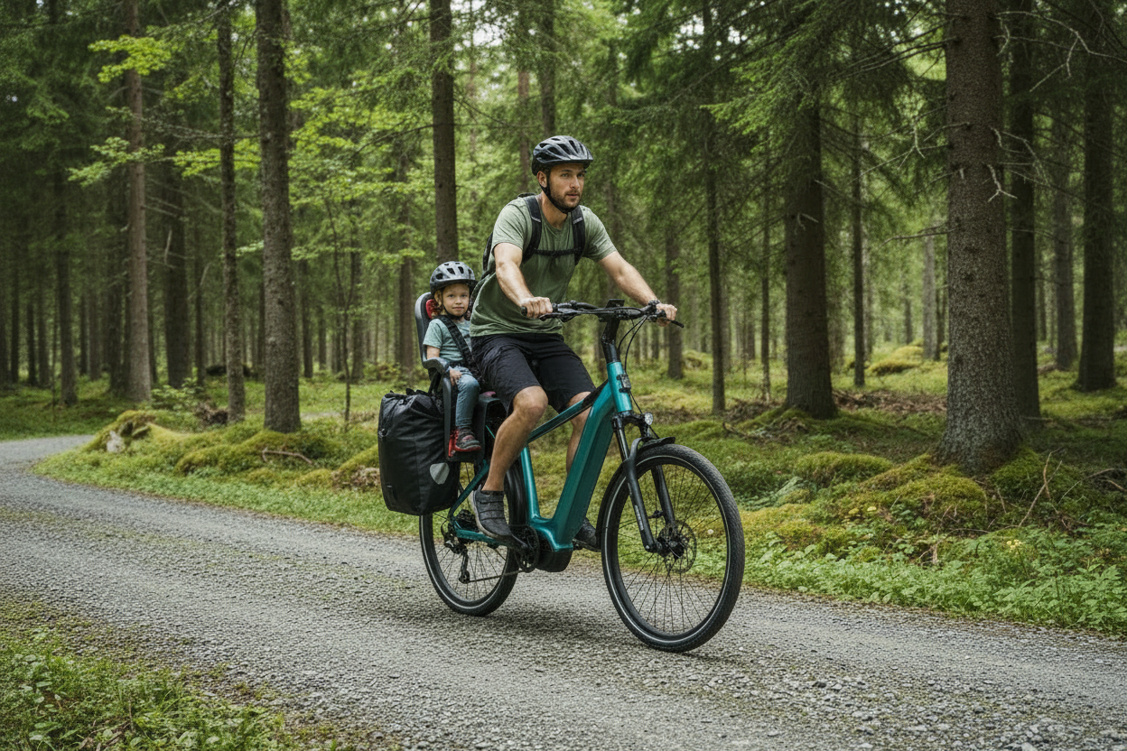 Mechanic Arts Rídr elsykkel lastesykkel i norsk skog
