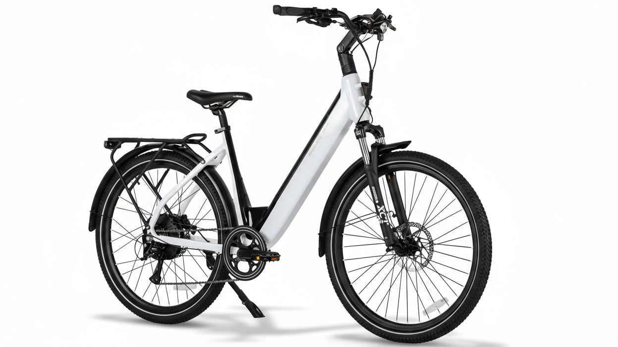 Mechanic Arts Tokyo elsykkel i hvit - premium bysykkel med elektrisk motor