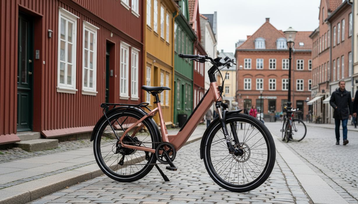 Mechanic Arts Tokyo elsykkel i rosegull - stilren elsykkel i Bergen
